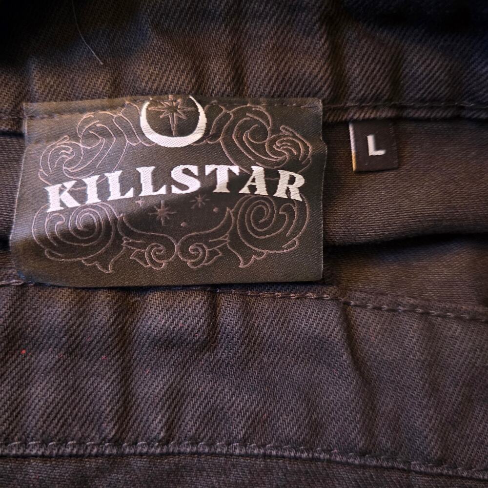 Killstar Lil Vampurr Black Cat Overall Shorts NWT Size Large - Picture 6 of 9
